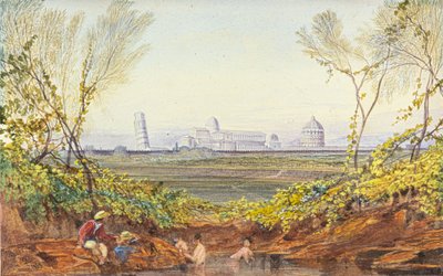 A Rest on the Way to Pisa by Edward Lear