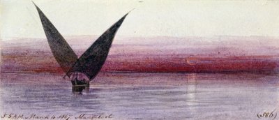 An Egyptian Boat on the Nile, in Manfaloot by Edward Lear