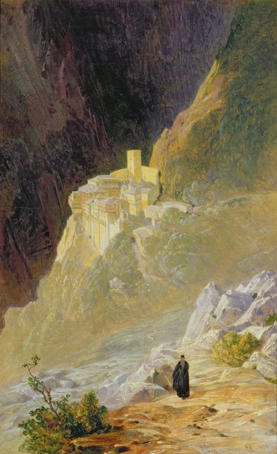Mount Athos, The Monastery of St. Paul by Edward Lear