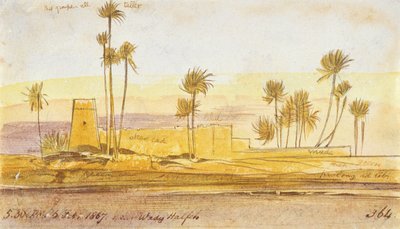 Near Wady Halfeh, 5:30pm, 6 February 1867 by Edward Lear