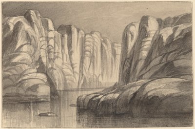 River Winding through a Rock Formation (Philae, Egypt) by Edward Lear