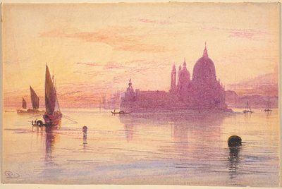 Santa Maria della Salute, Venice, at Sunset, 1865-1884 by Edward Lear