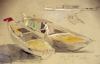 Studies of Venetian boats, on the shore by Edward Lear