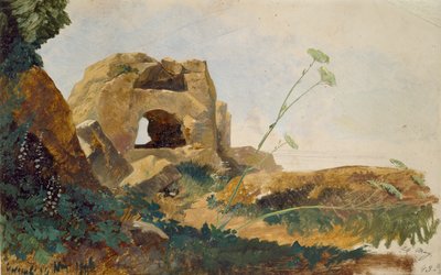 Study of Rocks and Foliage, Agrigento Girgenti, Sicily, 1847 by Edward Lear