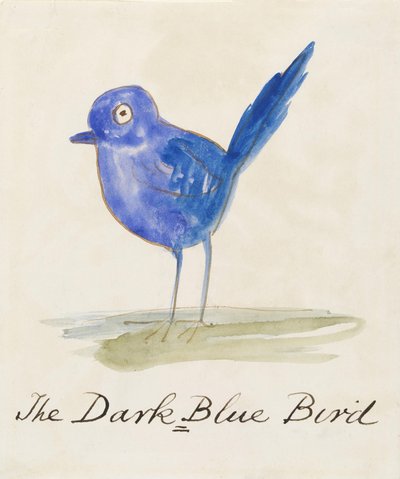 The Dark Blue Bird, from Sixteen Drawings of Comic Birds by Edward Lear
