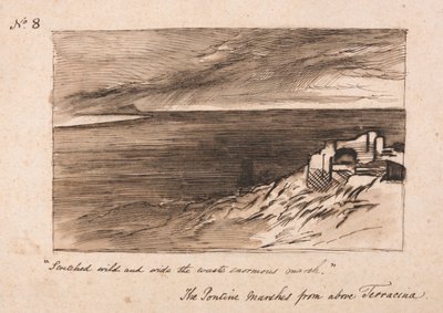 The Pontine Marshes above Terracina by Edward Lear