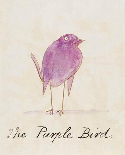 The Purple Bird, from Sixteen Drawings of Comic Birds by Edward Lear