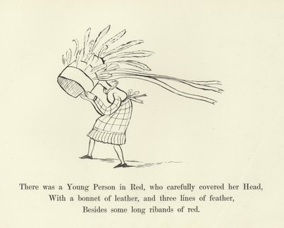 There was a Young Person in Red, Who Carefully Covered Her Head by Edward Lear