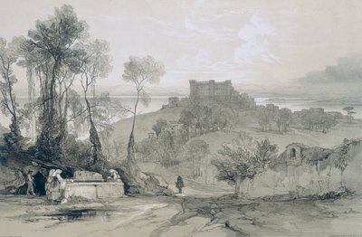 Views in Rome and Its Environs: Castle and Town of Bracciano on the Lake of the Same Name by Edward Lear