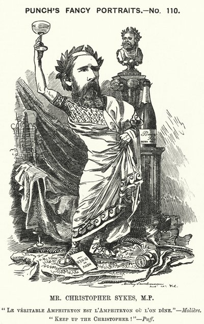 Punch cartoon: Christopher Sykes, English Conservative politician by Edward Linley (after) Sambourne