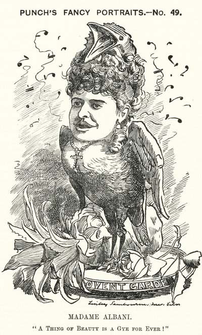 Punch Cartoon: Emma Albani, Canadian Opera Singer by Edward Linley (after) Sambourne