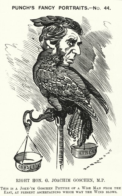 Punch cartoon: George Goschen by Edward Linley (after) Sambourne