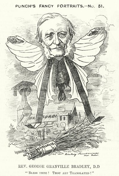 Punch cartoon: George Granville Bradley, English divine, scholar and Dean of Westminster by Edward Linley (after) Sambourne