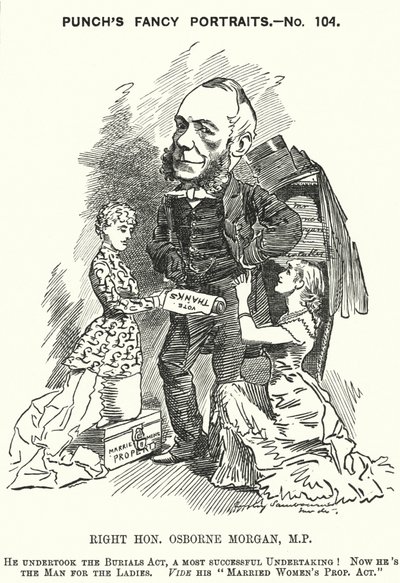 Punch Cartoon: George Osborne Morgan, Welsh Lawyer and Liberal Politician by Edward Linley (after) Sambourne