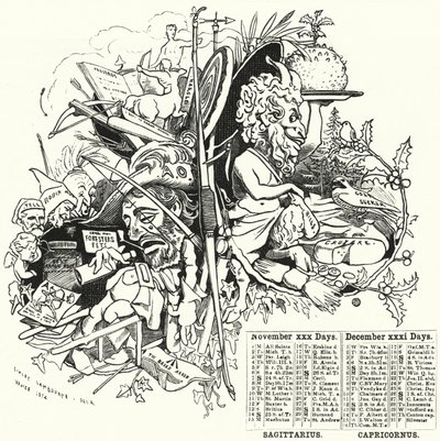 November and December (engraving) by Edward Linley (after) Sambourne
