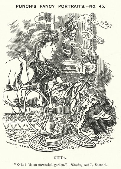 Ouida (Maria Louise Rame), English novelist by Edward Linley (after) Sambourne