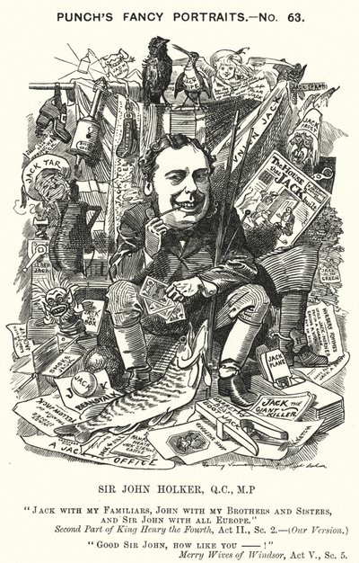 Sir John Holker, English Lawyer and Politician (engraving) by Edward Linley (after) Sambourne