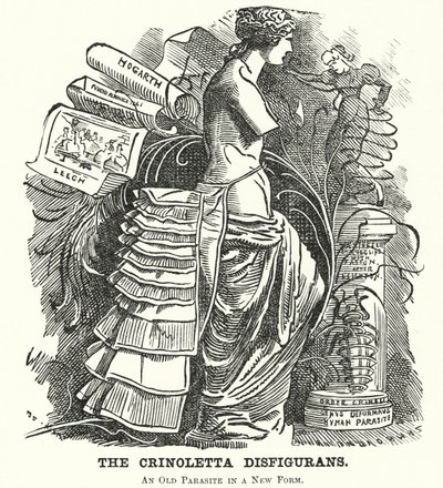 Punch cartoon: The Crinoletta Disfigurans by Edward Linley (after) Sambourne