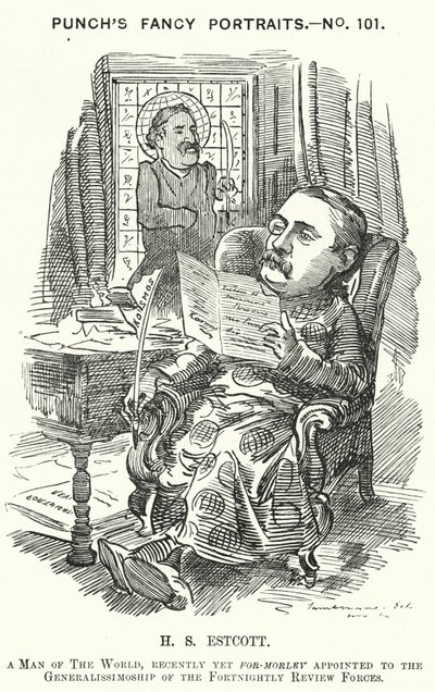 Punch cartoon: Thomas Hay Sweet Estcott, English journalist and editor by Edward Linley (after) Sambourne