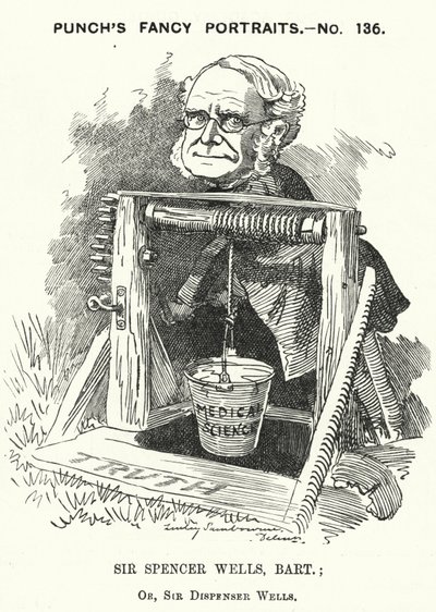 Thomas Spencer Wells, English doctor, surgeon to Queen Victoria by Edward Linley (after) Sambourne