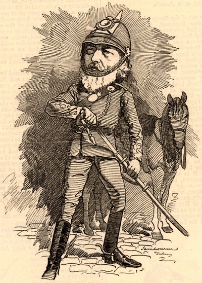 Frederick Lord Leighton in military uniform by Edward Linley Sambourne
