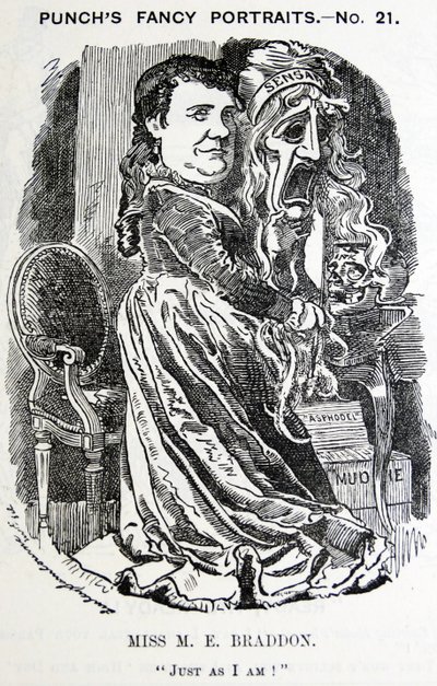 Illustrated portrait of Mary Elizabeth Braddon (Maxwell) by Edward Linley Sambourne