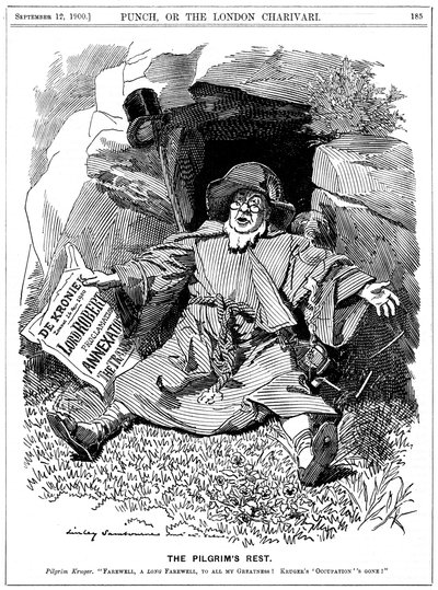 The Pilgrims Rest, caricature of Paul Kruger, South African politician, 1900 by Edward Linley Sambourne