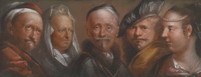 Studies of Five Heads after Rembrandt by Edward Luttrell