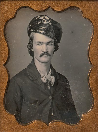 Man with Mustache Wearing Oilskin Hat, 1854-55 by Edward M. Tyler