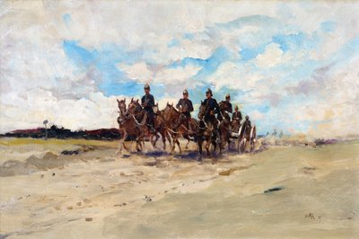 Royal Artillery, a field gun team on the march by Edward Matthew Hale
