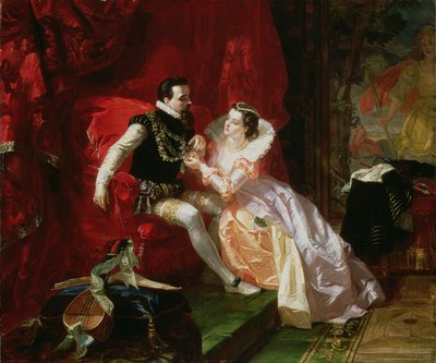 Leicester and Amy Robsart at Cumnor Hall, 1866 by Edward Matthew Ward