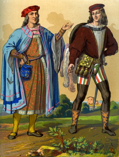 An English Courtier of 1450 and an English Gentleman of 1500 by Edward May