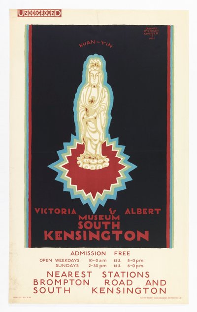 Poster, Victoria and Albert Museum, for London Underground, 1921 by Edward McKnight Kauffer