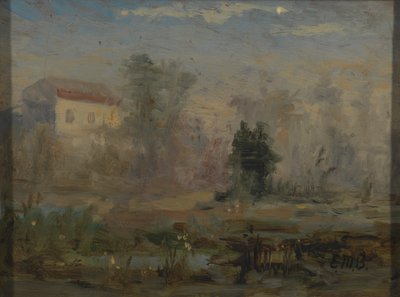 Untitled (landscape with house in background) by Edward Mitchell Bannister