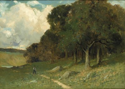 Man on Path with Trees in Background by Edward Mitchell Bannister