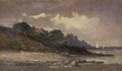 Shoreline with Sailboats and Roof by Edward Mitchell Bannister