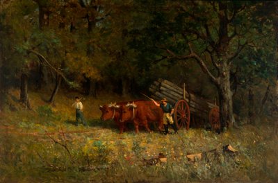 Untitled boy and man with oxen, 1891 by Edward Mitchell Bannister