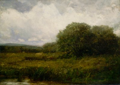 Landscape with Oxen and Haycart Crossing Bridge by Edward Mitchell Bannister