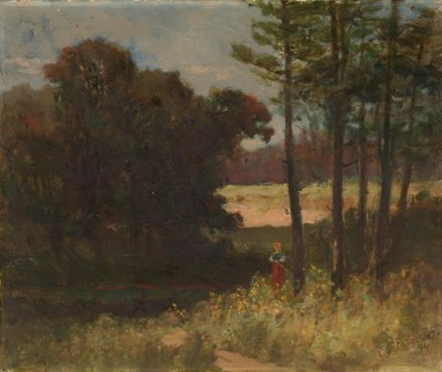 Untitled Landscape with Trees and Woman, 1894 by Edward Mitchell Bannister