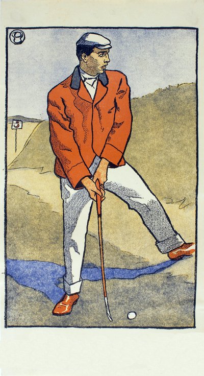 June/July, Detail from 1931 Golfing Calendar by Edward Penfield