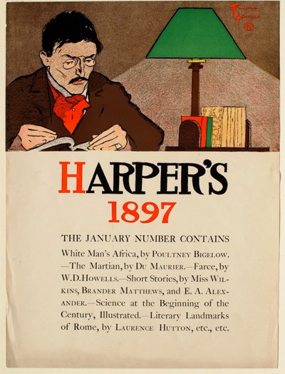 Man Reading, January 1897, Harper