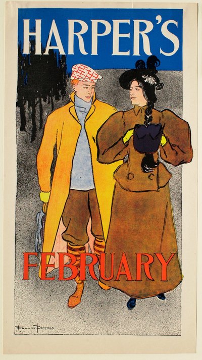 Man with Skates and Yellow Coat with Girl, February Harper