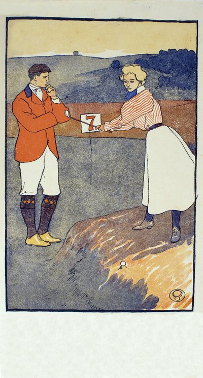 September (detail) from 1931 Golfing Calendar, published 1931 by Edward Penfield