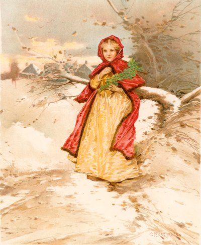 A Colonial Red Riding Hood by Edward Percy Moran