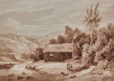 Landscape with cottage by Edward Pretty