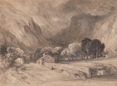 Landscape with mountains by Edward Pretty