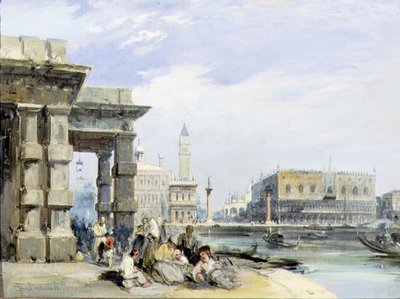 View of the Piazzetta and the Palazzo Ducale from the Dogana di Mare, Venice by Edward Pritchett