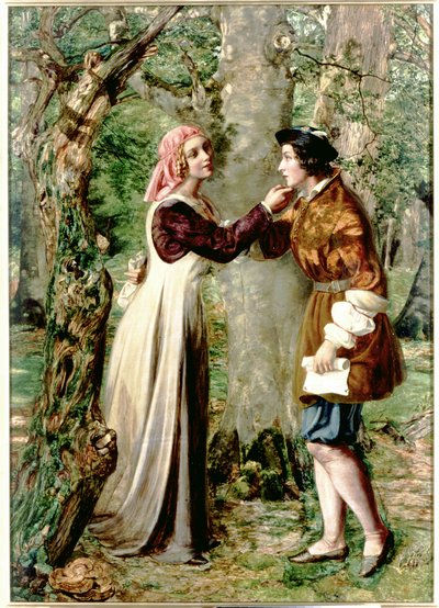 Celia Telling Rosalind that Orlando is in the Forest by Edward Rainford