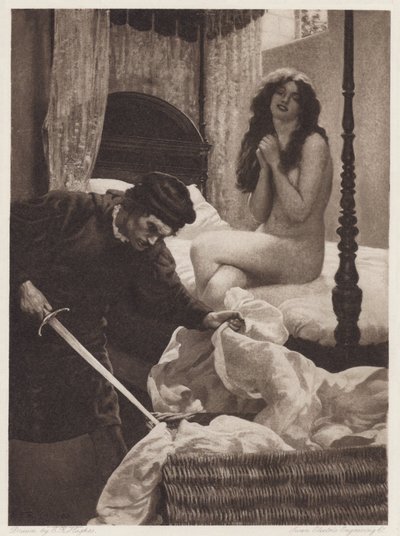 Il Pecorone: Day I, Novel II, A Lesson in Love (litho) by Edward Robert Hughes