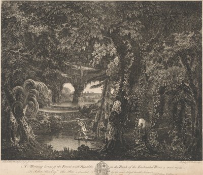 A Morning Scene of the Forest with Rinaldo on the Bank of the Enchanted River by Edward Rooker